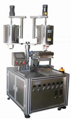 Silberfarbene automatische Lippenstiftfüllmaschine 12 Löcher Doppelfass automatische Lippenstiftfüllmaschine