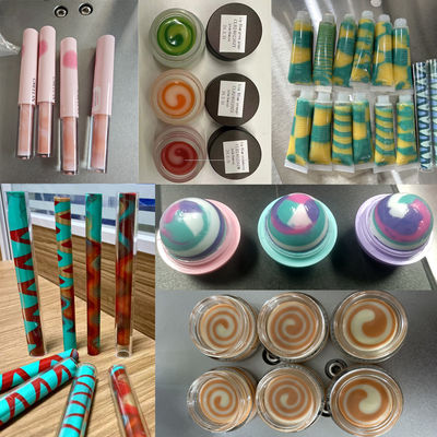 Kosmetische Lippenstift- und Creme-Schraubfüllmaschine Doppelfarbige Creme-Glasfüllmaschine